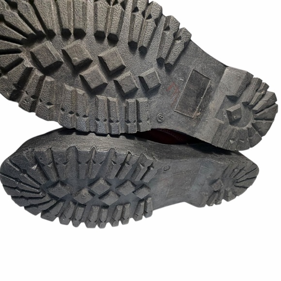 Unilady Burgundy Lace-Up Combat boots with black lug soles Womens Sz 8 - Picture 9 of 9